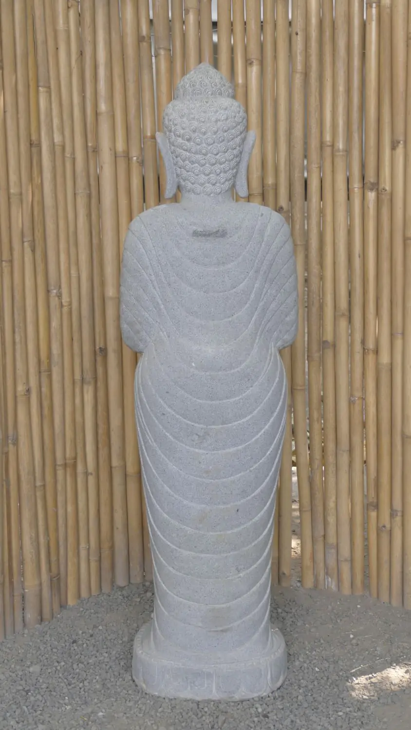 Product image 6 of the product “Standing Buddha made of Riverstone, position Namaskara , H. 150cm. ”